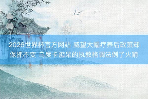2026世界杯官方网站 威望大幅疗养后政策却保抓不变 乌度卡痴呆的执教格调法例了火箭