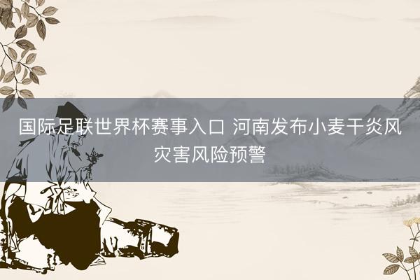 国际足联世界杯赛事入口 河南发布小麦干炎风灾害风险预警